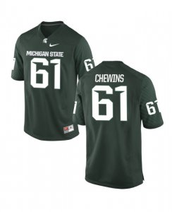Men's Michigan State Spartans NCAA #61 Cole Chewins Green Authentic Nike Stitched College Football Jersey KN32B01AL